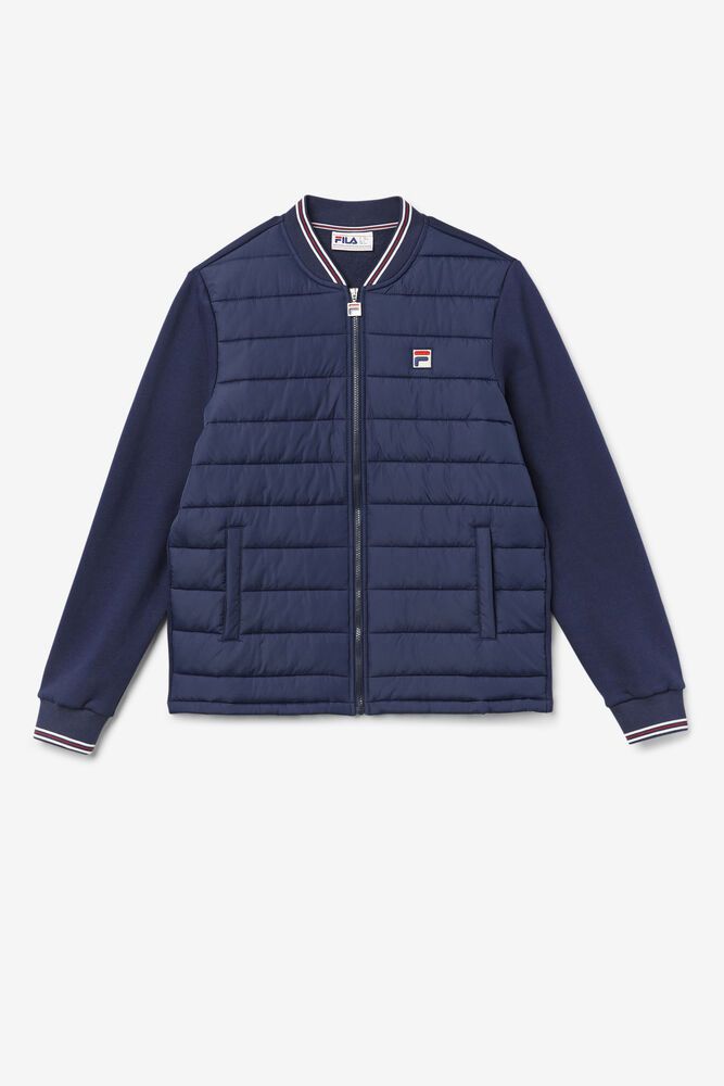 Fila Marco Puffer Jacket Navy - Mens - 31576YKXJ